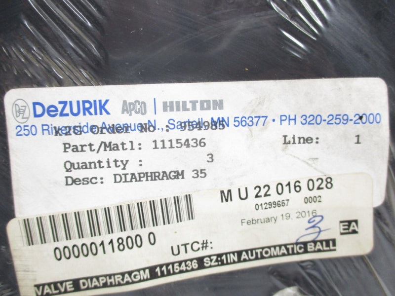 DEZURIK 1115436 (PKG OF 3) NSMP