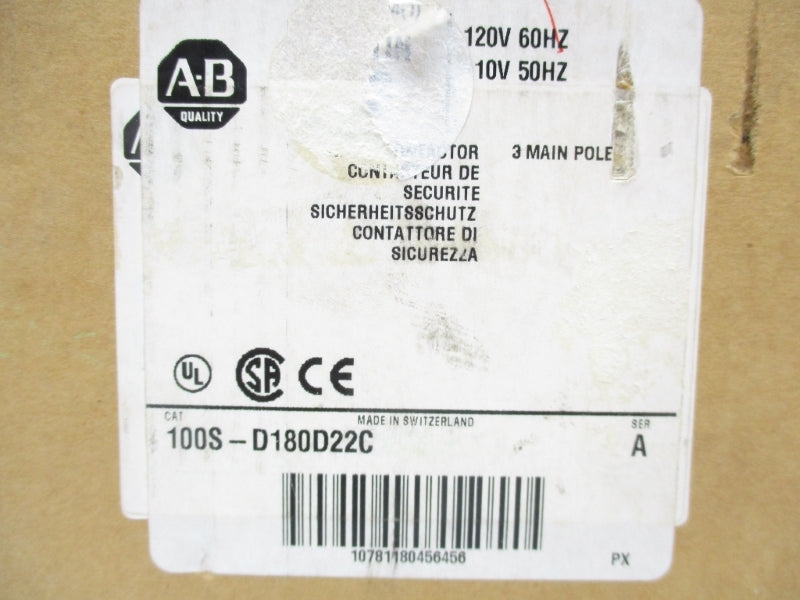 ALLEN BRADLEY 100S-D180D22 SER. A 110/120V 200A (BR/WH) NSMP