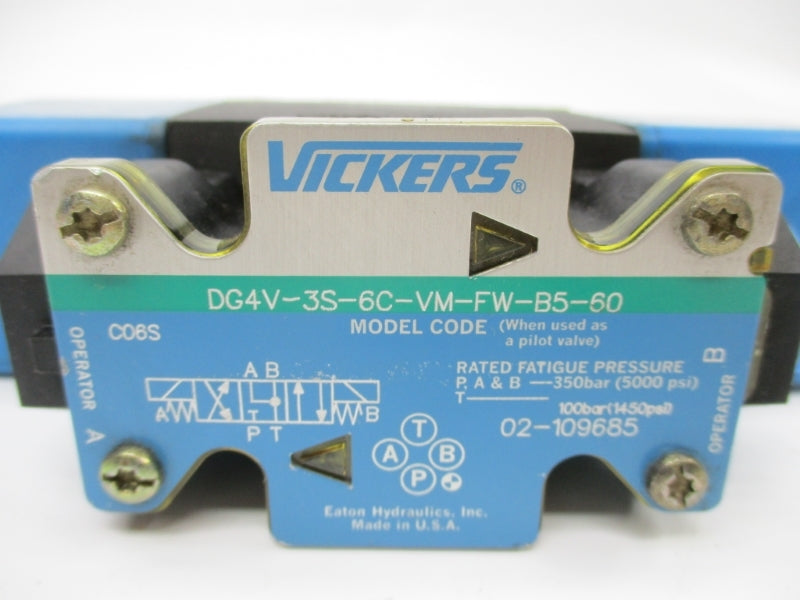 VICKERS DG4V3S6CVMFWB560 02-109685 110/120V .48/.46A 5000PSI NSNP