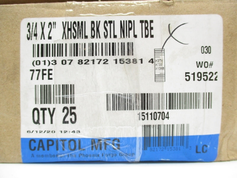 CAPITOL 3/4X2XHSMLBKSTLNIPLTBE 77FE (PKG OF 25) NSMP