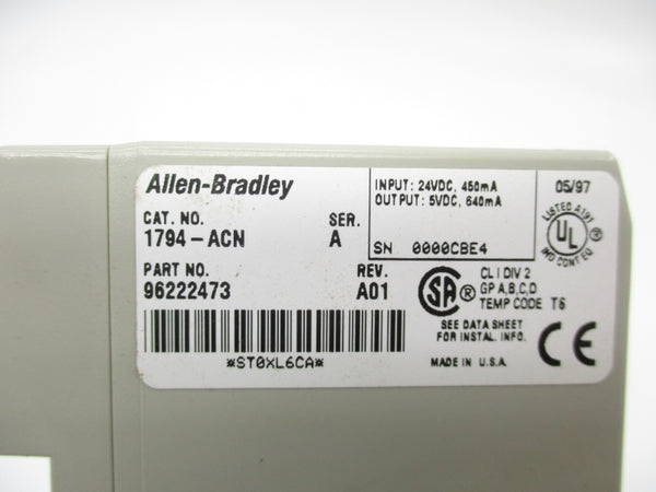 ALLEN BRADLEY 1794-ACN SER. A 24VDC UNMP