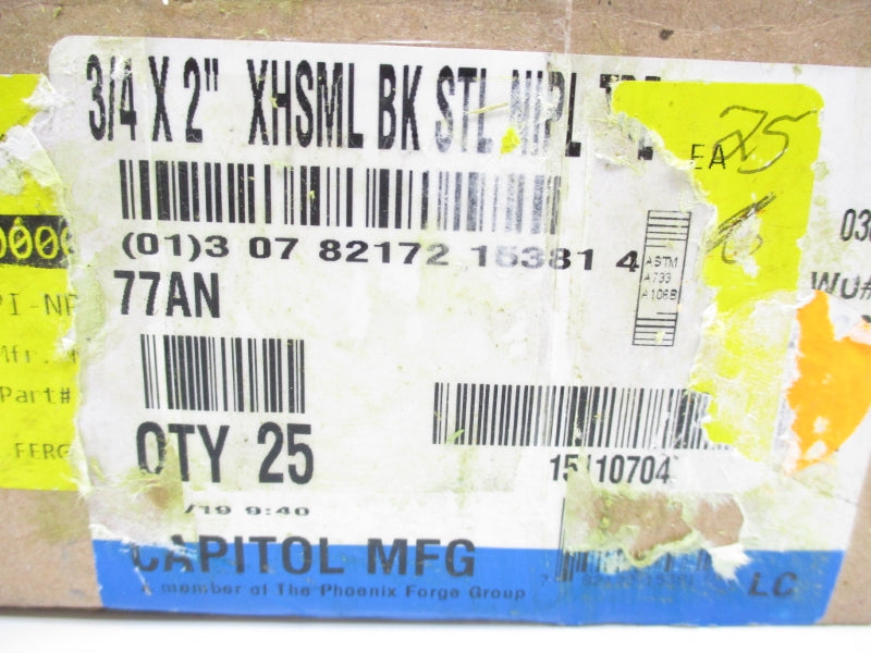 CAPITOL 3/4X2XHSMLBKSTLNIPLTBE 77AN (PKG OF 25) NSMP