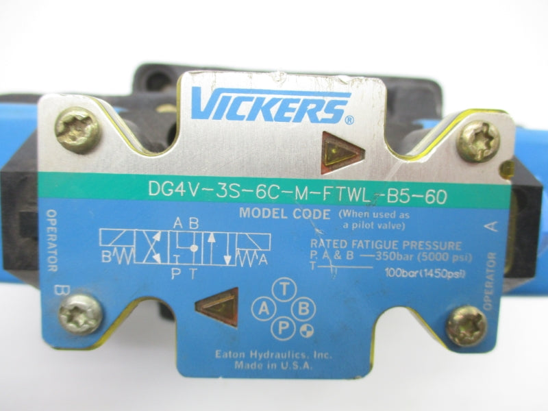 VICKERS DG5S86CTMFTWLB530 02-126449 110/120V .48/.46A 3000PSI NSNP