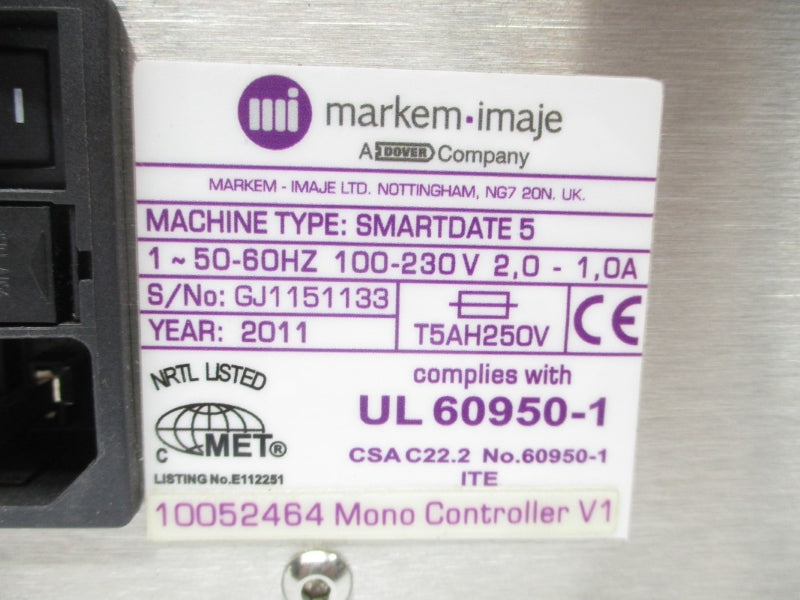MARKEM IMAJE SMARTDATE5 100-230V 2.0-1.0A NSNP