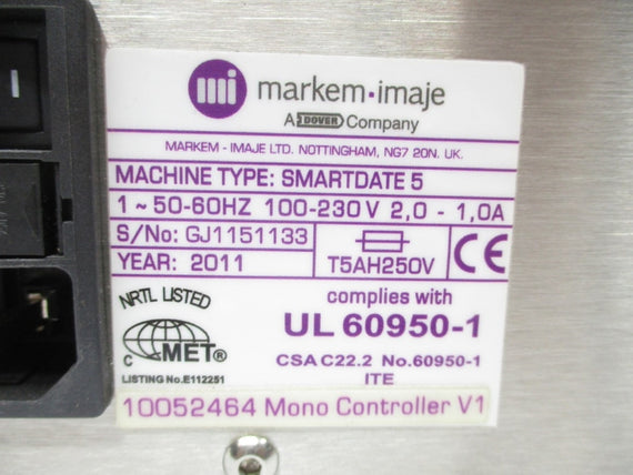 MARKEM IMAJE SMARTDATE5 100-230V 2.0-1.0A NSNP