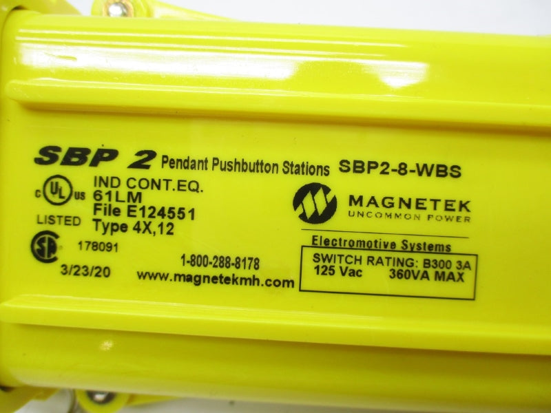 MAGNETEK SBP2-8-WBS 125VAC 3A NSMP