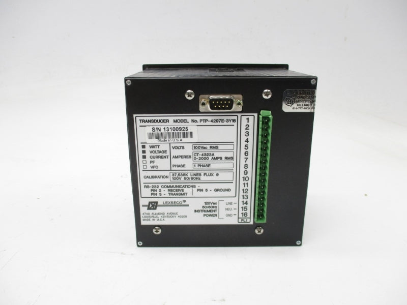 LEXSECO PTP-4297E-3Y16 L-25000E 100VAC 0-2000A NSNP