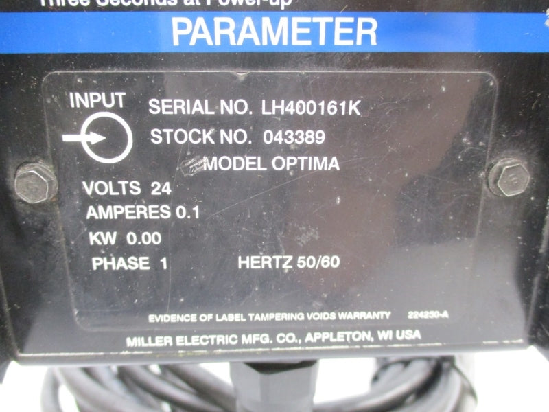 MILLER ELECTRIC 043389 OPTIMA 24V 0.1A UNMP
