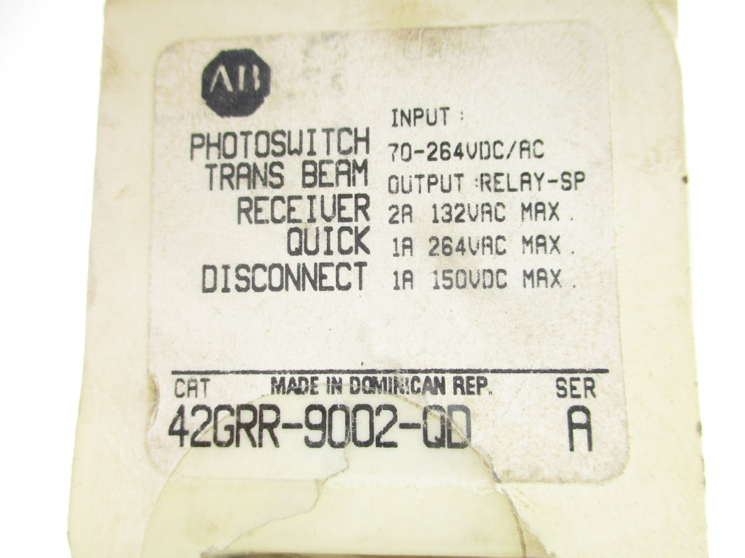 ALLEN BRADLEY 42GRR-9002-QD SER. A 70-264VAC/DC 2A (WH) NSMP