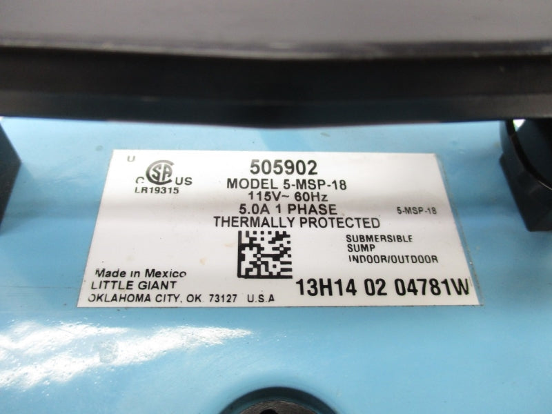 LITTLE GIANT 5-MSP-18 505902 115V 5A NSNP