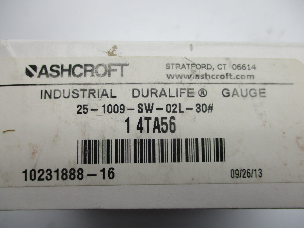 ASHCROFT 251009SW02L30# 30PSI NSMP
