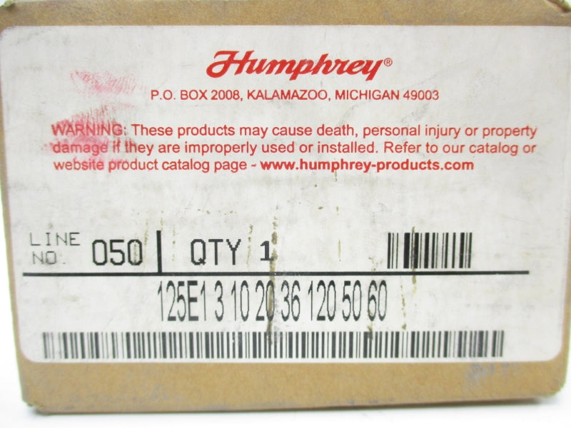 HUMPHREY 125E131020361205060 120V 0-125PSI NSMP