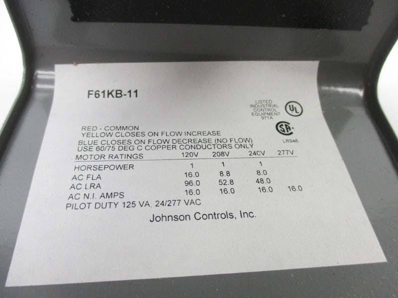 JOHNSON CONTROLS F61KB-11 277V 16A NSNP