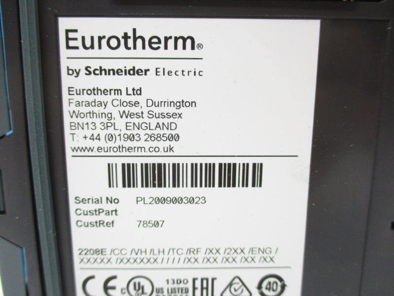 EUROTHERM 2208E/CC/VH/LH/TC/RF/XX/2XX/ENG/XXXXX/XXXXXX/////XX/XX 100-240VAC NSMP