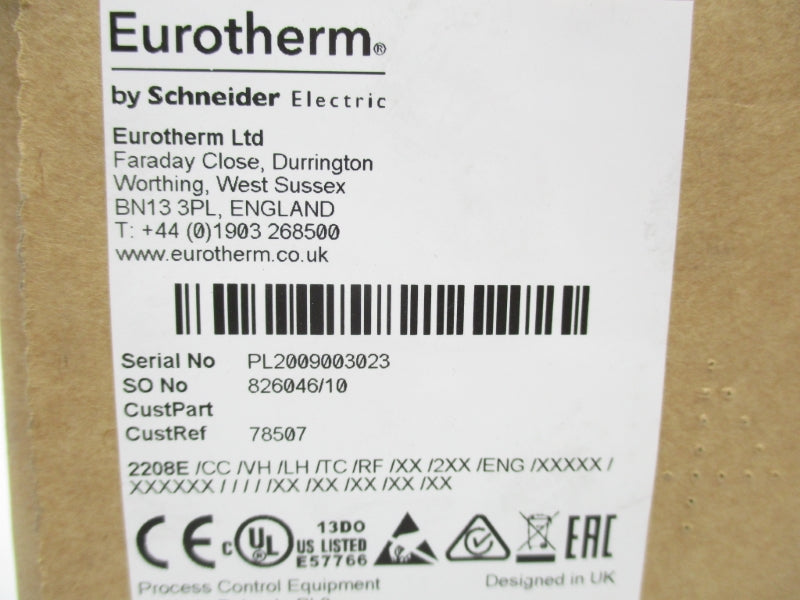 EUROTHERM 2208E/CC/VH/LH/TC/RF/XX/2XX/ENG/XXXXX/XXXXXX/////XX/XX 100-240VAC NSMP