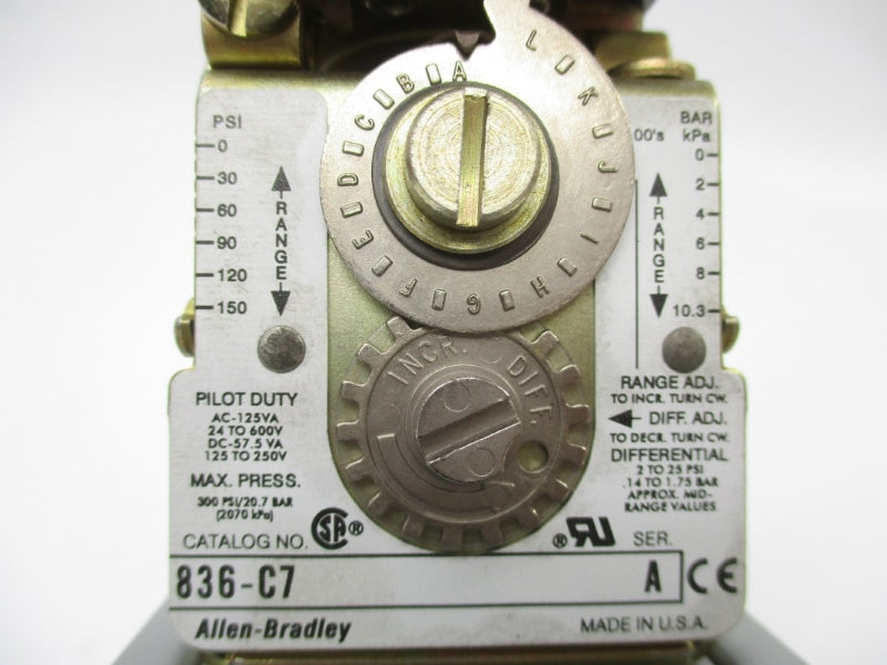 ALLEN BRADLEY 836-C7 SER. A 24-600V 300PSI NSNP