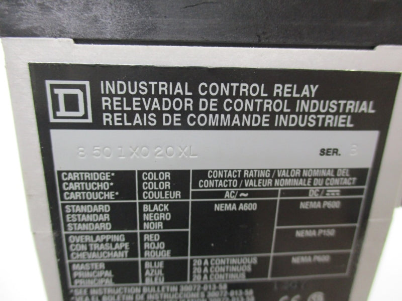 SQUARE D 8501XO20XL SER. B 110/120V NSNP