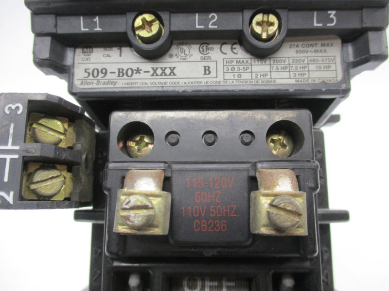 ALLEN BRADLEY 509-BOD-XXX SER. B 120V 27A UNMP