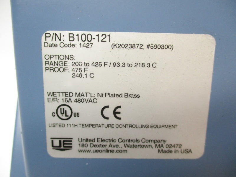 UNITED ELECTRIC B100-121 200-425'F NSMP
