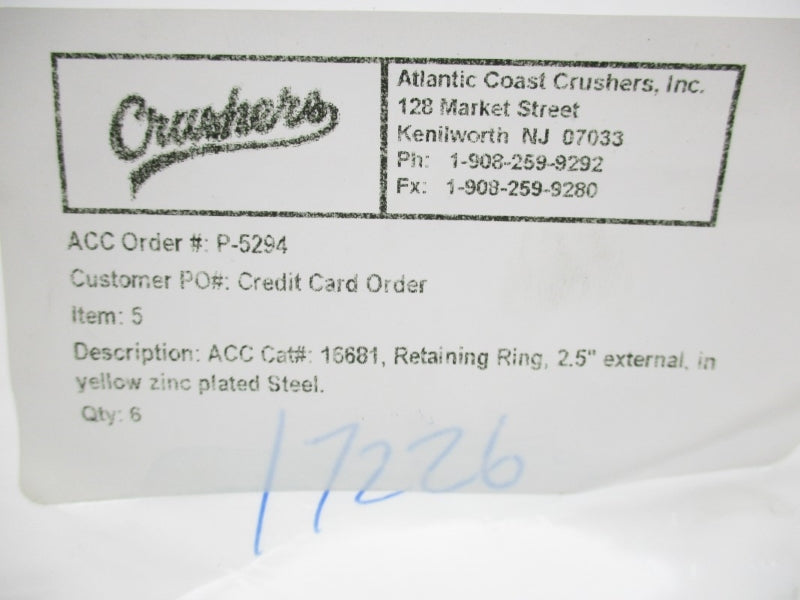 CRUSHERS 16681 (PKG OF 6) NSMP