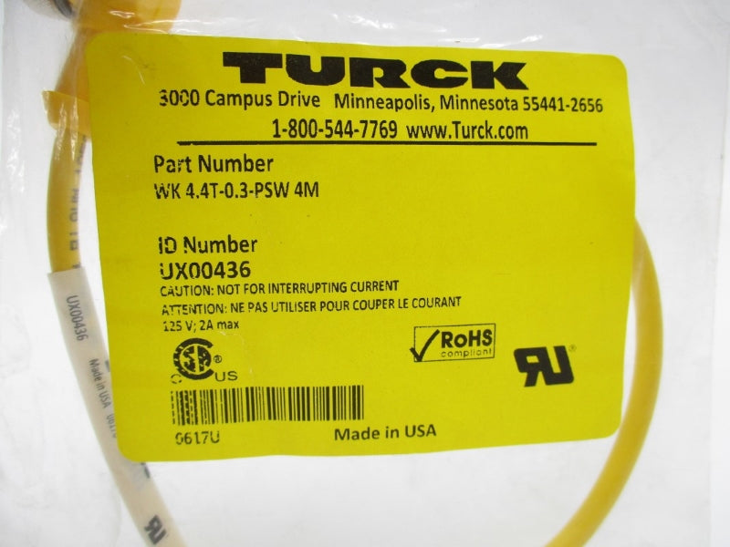 TURCK WK4.4T-0.3-PSW4M UX00436 125V 2A NSMP
