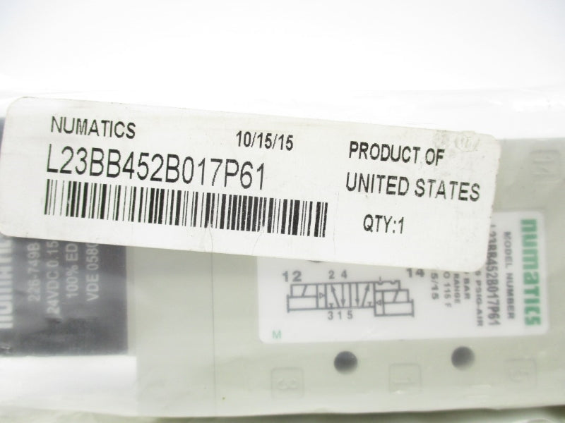 NUMATICS L23BB452B017P61 24VDC NSMP
