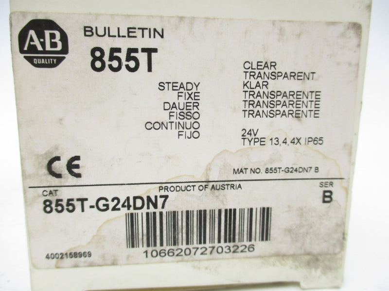 ALLEN BRADLEY 855T-G24DN7 SER. B 24VAC/DC 0.271A (WH) NSMP