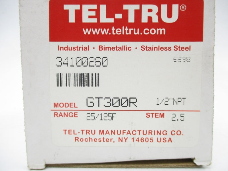 TEL TRU GT300R 25-125'F 1/2" 2.5" STEM NSMP