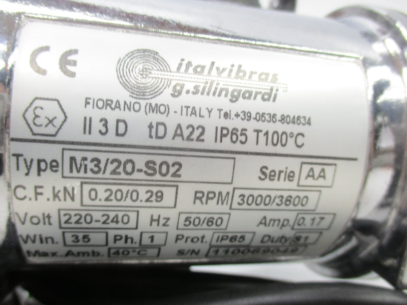 ITALVIBRAS M3/20-S02 SER. AA 220-240V 0.17A NSMP
