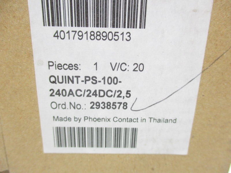 PHOENIX CONTACT QUINT-PS-100-240AC/24DC/2.5 2938578 NSFS