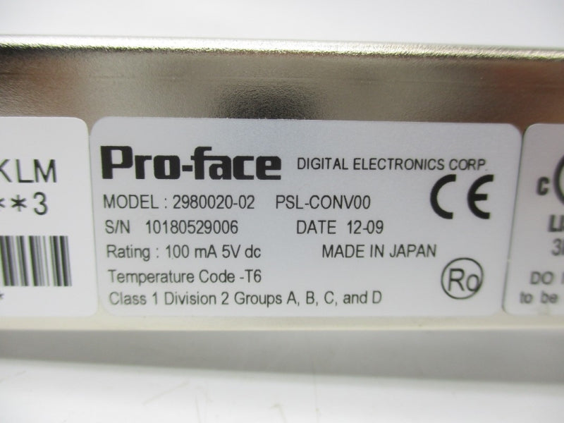 PRO FACE PSL-CONV00 2980020-02 NSMP