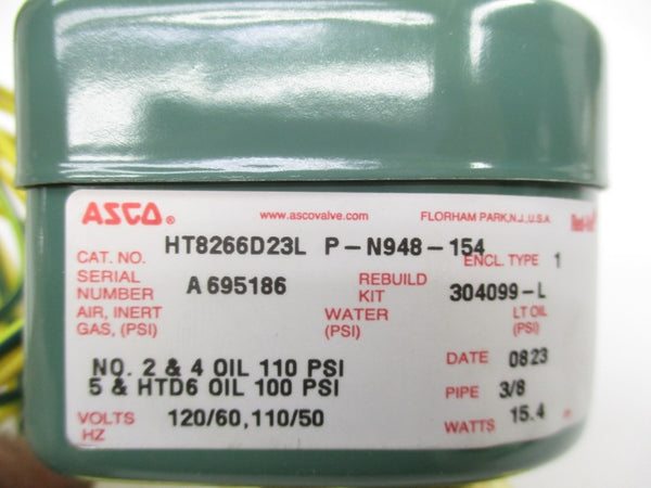 ASCO HT8266D23L P-N948-154 110/120V 110PSI 3/8" NSMP