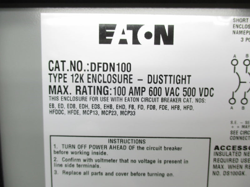EATON DFDN100 600VAC 100A NSFS
