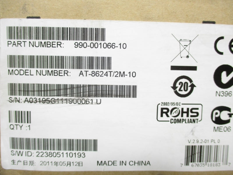 ALLIED TELESIS AT-8624T/2M 100-240VAC 2.0A NSMP