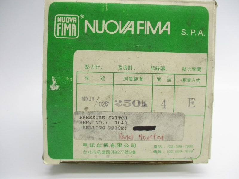 NUOVA FIMA MN14/02S 380V 0.4A 0-3500PSI NSMP