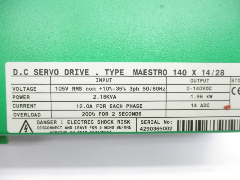 CONTROL TECHNIQUES MAESTRO140X14/28 0-140VDC 12A NSNP