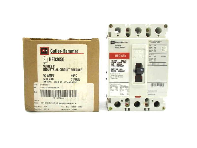 CULTER HAMMER HFD3050 SER. C 600VAC 50A NSMP