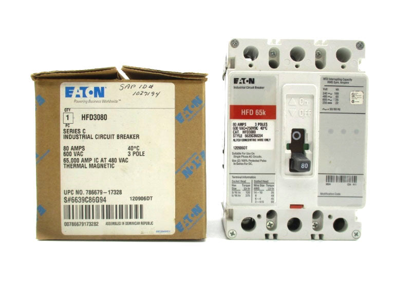 EATON HFD3080 SER. C 600VAC 80A NSMP