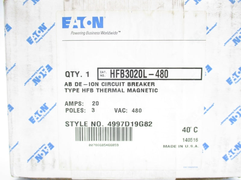 EATON HFB3020L-480 480VAC 20A NSFS