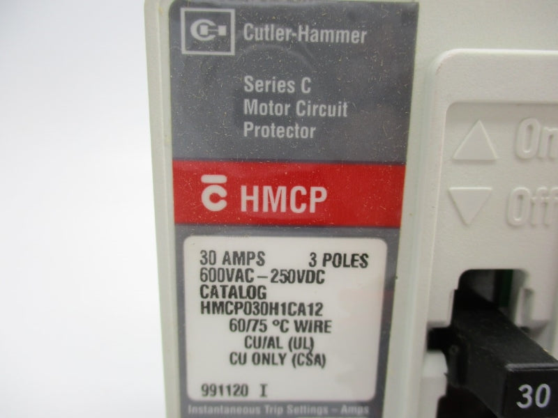 CULTER HAMMER HMCP030H1CA12 SER. C 600VAC 30A NSMP