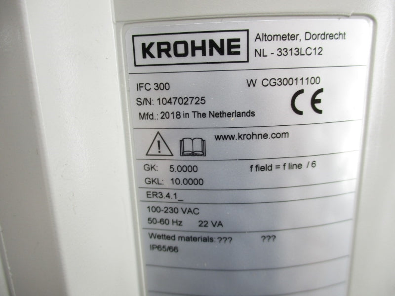 KROHNE NL-3313LC12 IFC300W 100-230VAC (AS PICTURED) NSMP