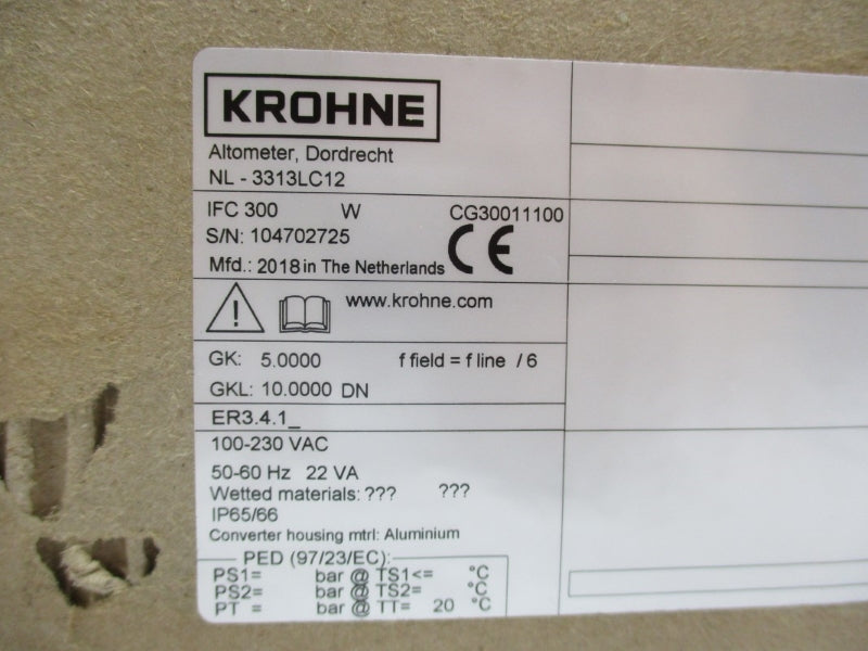 KROHNE NL-3313LC12 IFC300W 100-230VAC (AS PICTURED) NSMP