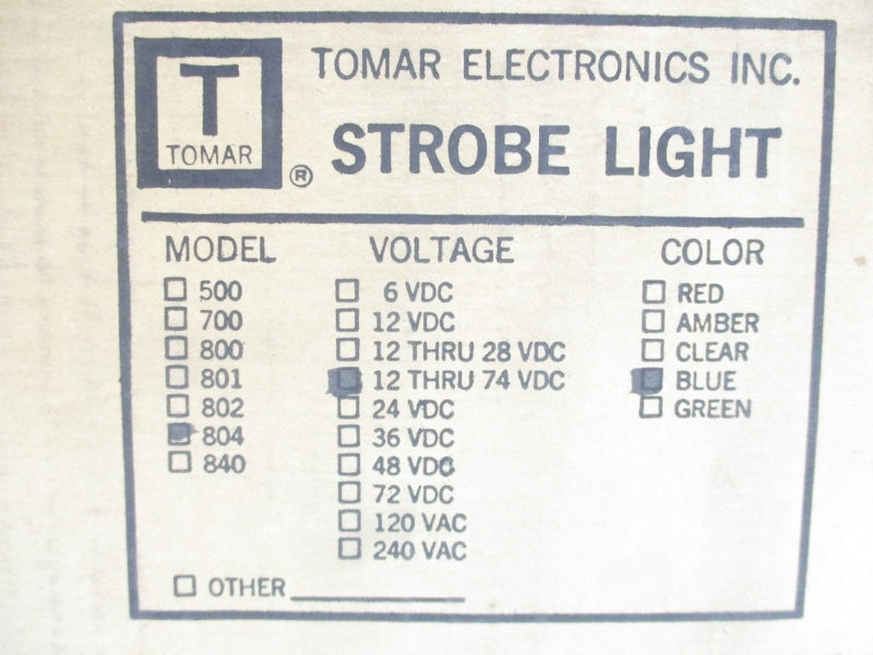 TOMAR 804-1274 12-74VDC (BLUE) NSMP
