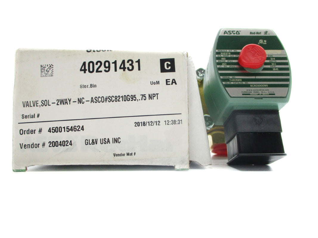 ASCO SC8210G095 120/60 110/50 150PSI 3/4" NSMP