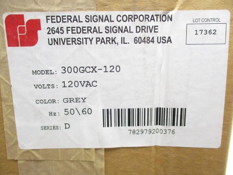 INDUSTRIAL SPARE PART 300GCX-120 SER. D 120VAC NSFS