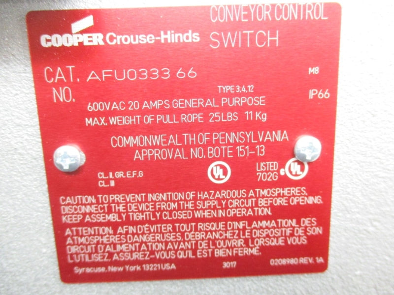 COOPER AFU033366 600VAC 20A NSNP