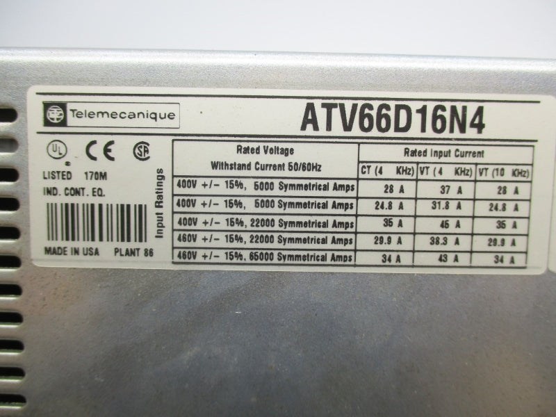 TELEMECANIQUE ATV66D16N4 460V 34A UNMP