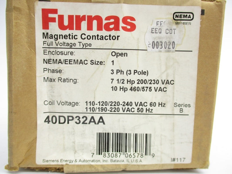 FURNAS 40DP32AA SER. B 240VAC NSFS