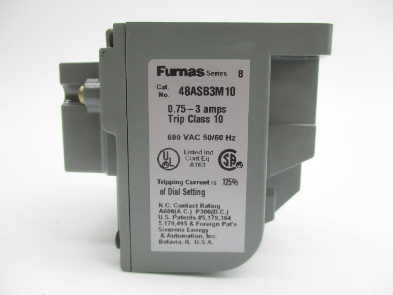 FURNAS 48ASB3M10 SER. B 600VAC 0.75-3A NSMP