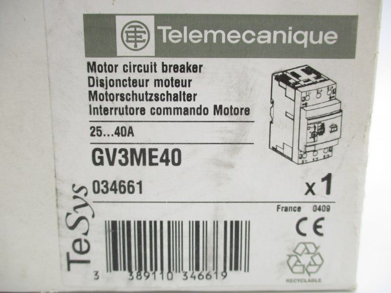 TELEMECANIQUE GV3ME40 600V 25-40A NSMP